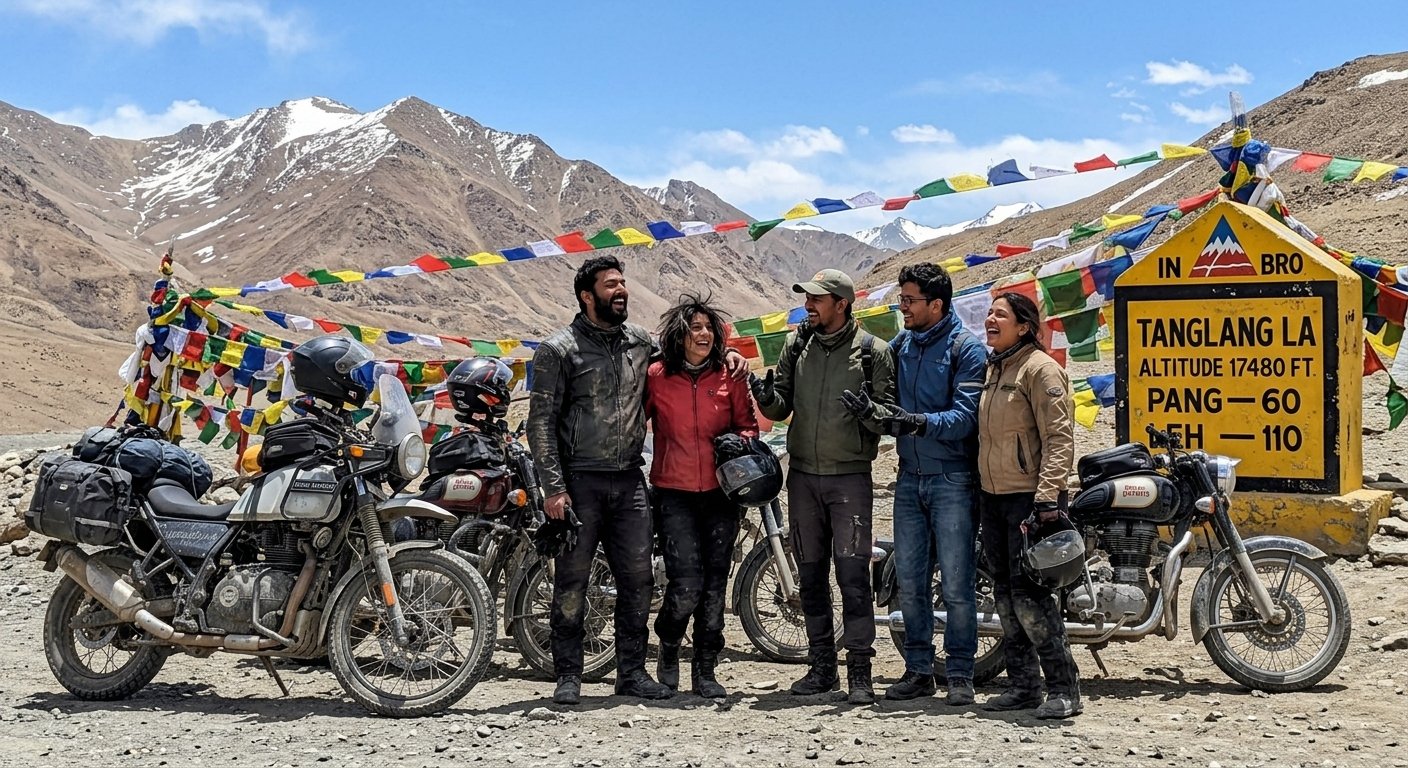 The gang at Tanglang La · 17,480 ft